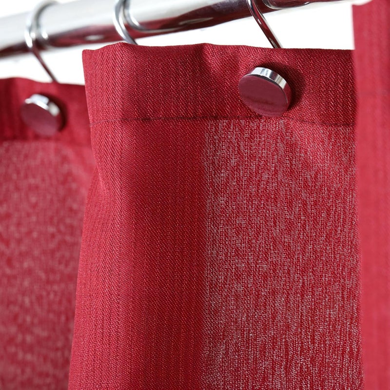 Popkozzi Chrome Shower Curtain Hooks Rings: Silver Round Button Design Heavy Metal Shower Curtain Rings for Bathroom - Modern Simple Decorative Shower Curtain Hangers for Shower Rod - Set of 12 - Image 3